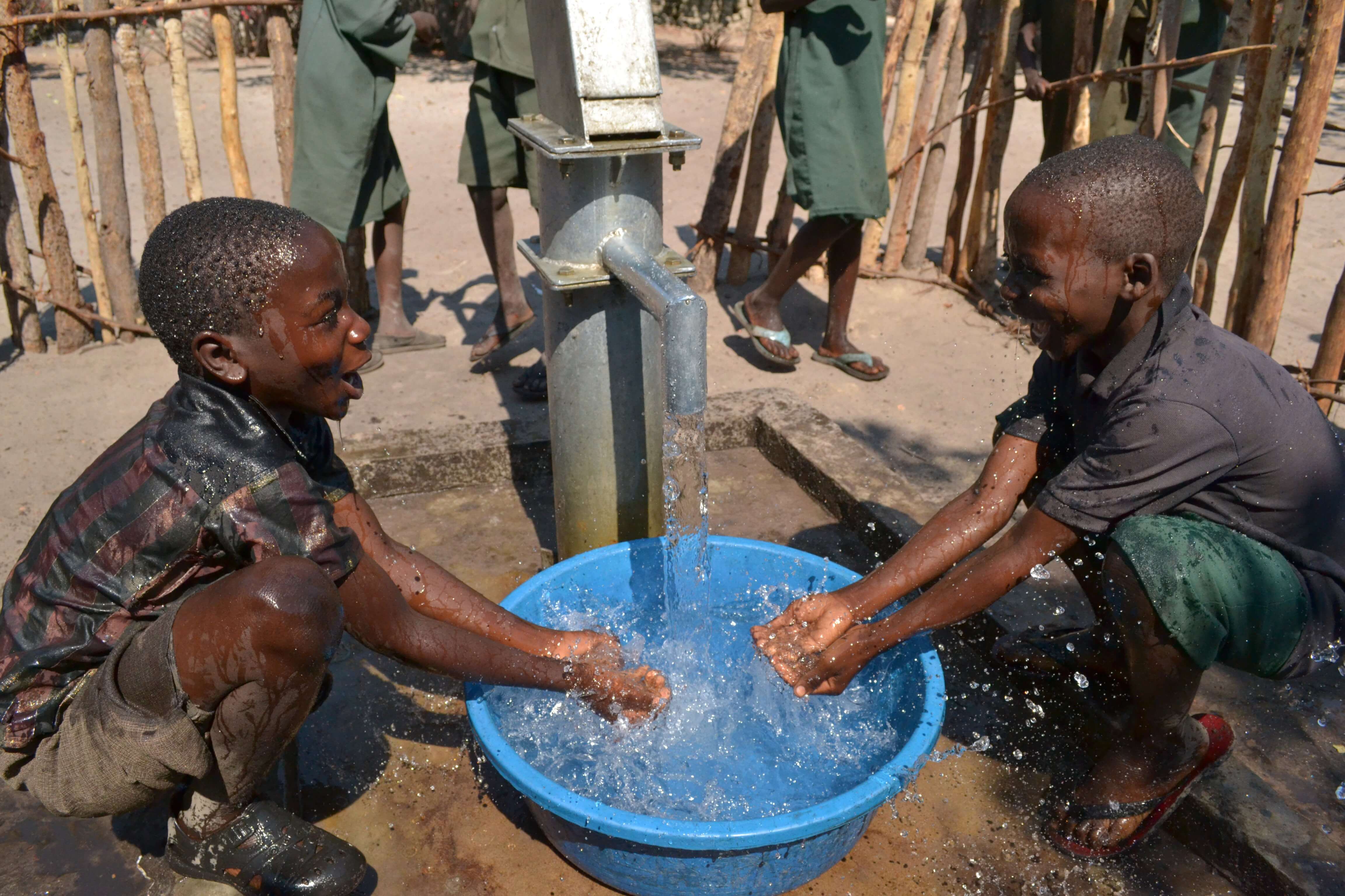 Children accessing clean water